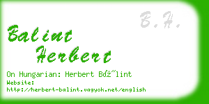 balint herbert business card